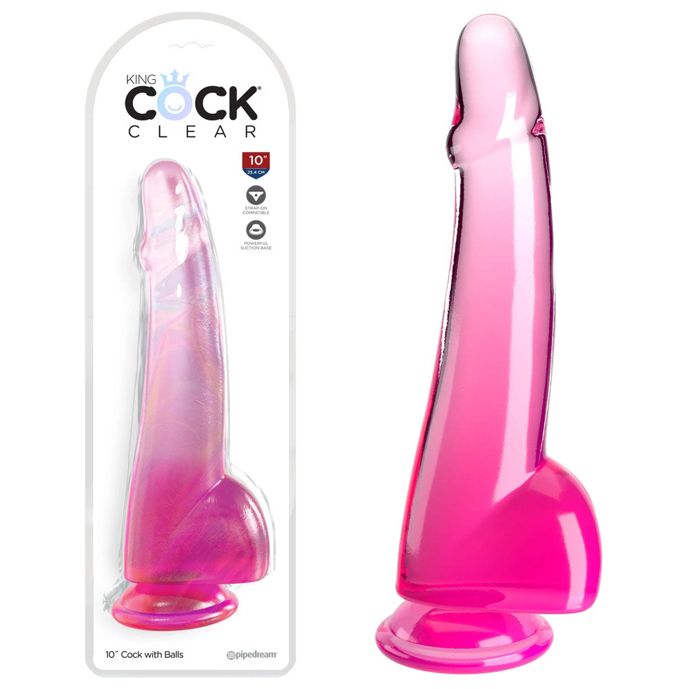 King Cock Clear 10'' Cock with Balls -