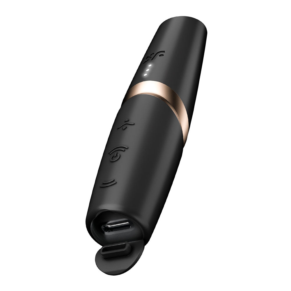 Satisfyer Perfect Kiss - Black USB Rechargeable Air Pulse Stimulator