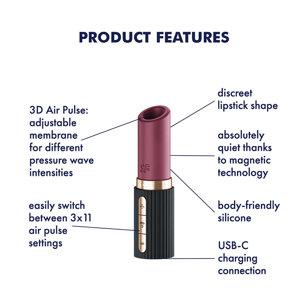 Satisfyer Pro 2 Kiss - Red/Black USB Rechargeable Air Pulse Stimulator