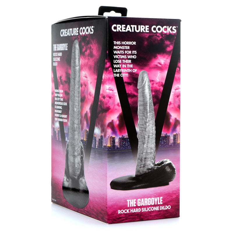 Creature Cocks The Gargoyle Rock Hard Silicone Dildo - Silver 23.6 cm Dildo