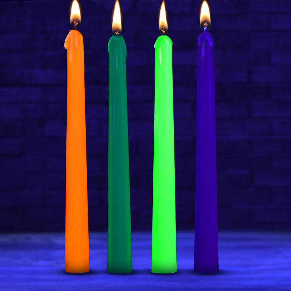 Master Series Glow Wax - UV Blacklight Reactive Drip Candles - Set of 4