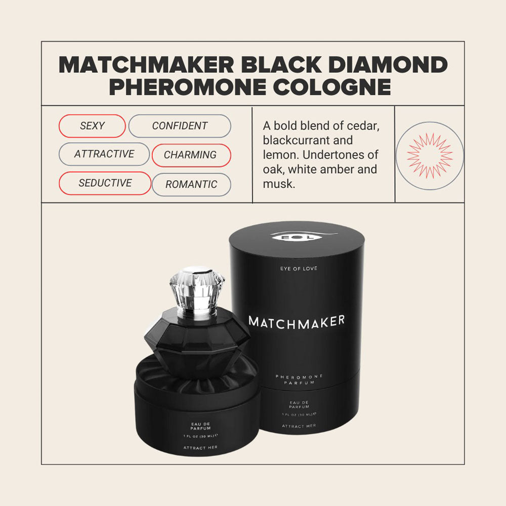 Eye of Love Matchmaker Black Diamond - 30 ml - Pheromone Cologne for Men to attract Women - 30 ml Spray
