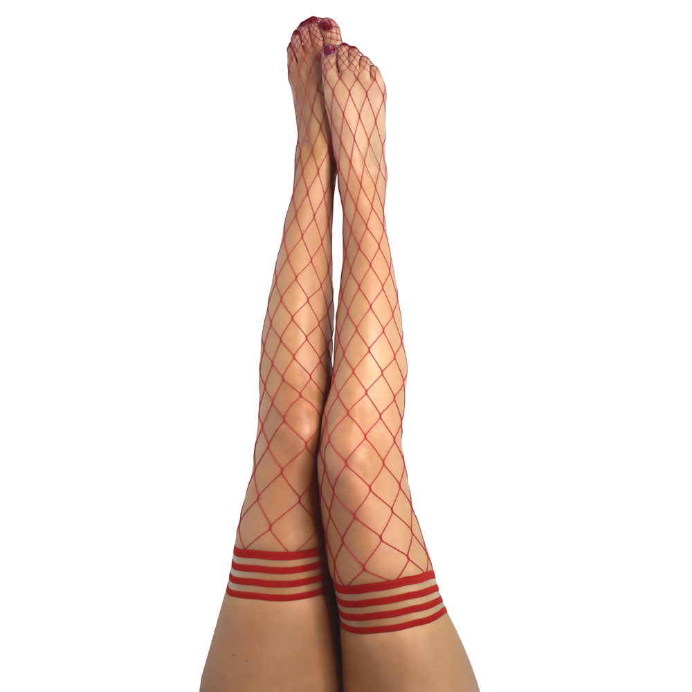 Kixies CLAUDIA Large Diamond  Fishnet Thigh Highs