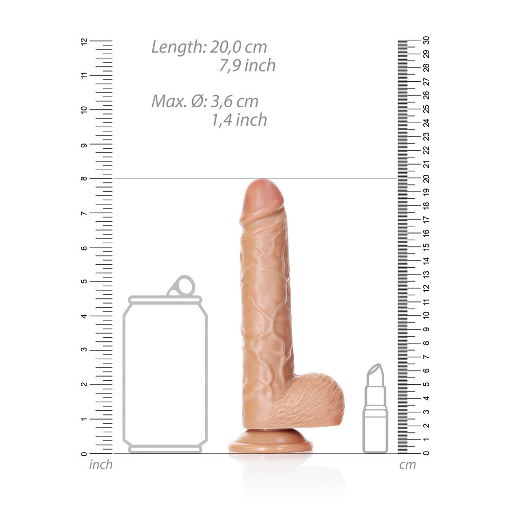 REALROCK Straight Realistic Dildo with Balls - 18 cm