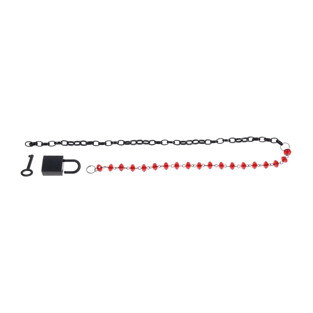 S&M Exs & Ohs Crystal Day Collar - Red/Black Collar Jewellery